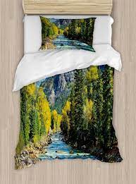 Check spelling or type a new query. Bettwasche Top Qualitat Weich Und Warm 3 Teiligen Bettbezug Mit 1 Kissenbezuge Abakuhaus Berge Fluss Und Bunte Baume Online Kaufen Otto