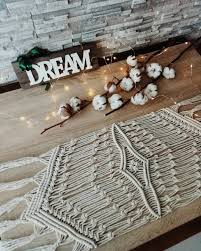 Macrame Table Runner Table Runner Bohemian Home Decoration Hygge Tablerunner Macrametablerunner Bohohom Macrame Table Runner Macrame Patterns Macrame Decor