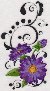 Fanciful Aster Flower 2 Sizes 5 15 W X 9 40 H M8665 3 76 W X 6 85 H Color Chan Machine Embroidery Designs Sewing Embroidery Designs Machine Embroidery