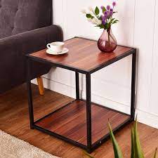20 Metal Square Side Table Coffee Stand Bottom With 2 Tier Shelf Modern Square Coffee Table Living Room Decor Furniture Square Side Table