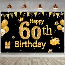 Mar 31, 2021 · this surprise 50th birthday party theme aimed to please the birthday girl, with photos from her life which created a retrospective while a live event painter captured the current celebration. Amazon Com 60th Birthday Party Decoration Extra Large Black Gold Sign Poster 60th Birthday Party Supplies 60th Anniversary Backdrop Banner Photo Booth Backdrop Background Banner 72 8 X 43 3 Inch Toys Games
