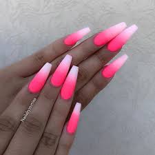 Mia secret nails acrylic pink powder 8 oz. 50 Cool Long Nail Designs That Are Easy To Create Pink Ombre Nails Pink Acrylic Nails Ombre Acrylic Nails