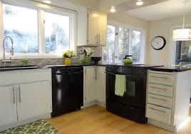 kitchen off white kitchen with black