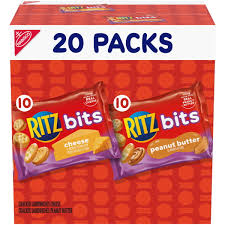 Ritz Bits Cheese And Ritz Bits Peanut Butter Cracker Sandwiches Variety  Pack, 20 Snack Packs
