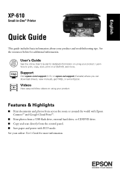 Read these instructions before using your product. Epson Xp 610 Manual