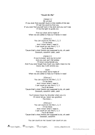 Good kid — kendrick lamar. Count On Me By Bruno Mars Worksheet English Esl Worksheets For Distance Learning And Physical Cl In 2021 Count On Me Lyrics Bruno Mars Songs Lyrics Bruno Mars Lyrics