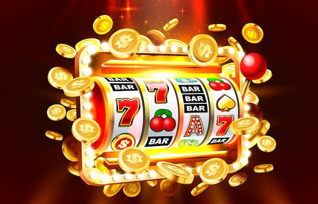 Slots banner golden coins jackpot casino d cover slot machines vector |  Premium Vector