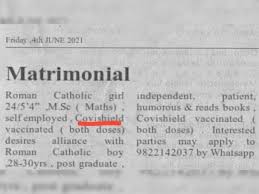 bride seeking vaccinated groom