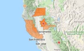 The fires locations are approximates. Camp Fire 2018 California Wildfires