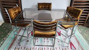 Aesthetics, vaporwave, seapunk, light, design, style, room. Retro 80s Glass Dining Room Table And 4 Chairs Sofiko