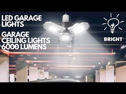 Led Garage Lights Deformable Led Garage Ceiling Lights 6000 Lumens Youtube