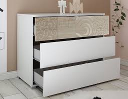 Commode Moderne Blanc Et Couleur Chene Milena Commode Moderne Commode Moderne