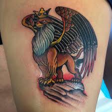 Griffin tattoos with the body of a lion, the head, wings, and talons of an eagle, the griffin falls into the same category of mythical beings as the fairies, dragons, and the minotaur. 12 Griffin Tattoo Designs Ideas Design Trends Premium Psd Vector Downloads