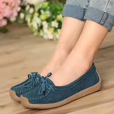 Women Genuine Leather Shoes Woman Lace Up Zapatos Mujer Suede Leather Lady Moccasins Spring Woman Loaf Leather Shoes Woman Loafer Shoes Women Loafers For Women