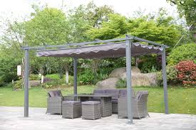 Une pergola offrant une protection contre le soleil et une ventilation naturelle grâce à des lames en aluminium orientables. Angel Living 3x4m Gazebo Aluminum Pergola For Outdoor Garden Patio Grey Buy Online In Luxembourg At Luxembourg Desertcart Com Productid 146243013