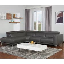 The marquis faux leather sectional sofa by emerald home will fit perfectly into your living space. Gilman Creek Redland Dark Grey Leather Power Reclining Sectional Sofa Costco Uk
