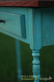 How To Paint Furniture Distressed Turquoise With Chocolate Glaze Ana White Homemaker Distressed Furniture Painting Painted Furniture Furniture Diy