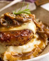I thought i would have a couple of pork chops leftover for lunch the next day, but they ate it all! French Onion Smothered Pork Chops Recipetin Eats