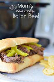 Mom S Recipe For Slow Cooker Italian Beef Sandwiches Kid Friendly Things To Do Recipe Slow Cooker Italian Beef Beef Sandwich Slow Cooker Recipes