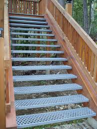 Although stairs are among the more challenging home projects, building stairs with landings are not a great deal more challenging. Non Slip Non Shovel Galvinized Steel Stair Tread Exterior Stairs Outdoor Stairs Garden Stairs