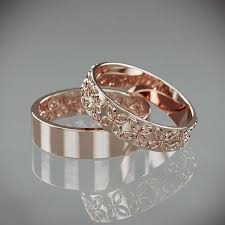 14k Rose Gold Celtic Flower Wedding Rings Set Handmade 14k Etsy Flower Wedding Ring Celtic Wedding Rings Rose Gold Ring Set