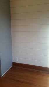 Tongue Groove Wood Wall Using 1 X8 Car Siding Painted Valspar Luxury Linen Color Before Installation Basement Inspiration Luxury Linen Bedroom Decor
