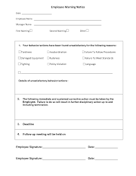 Employee Warning Notice Print Template Work Business Form Good Employee Employee Evaluation Form Business Template
