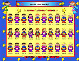 New Smartboard Attendance Theme Super Hero Kids Also