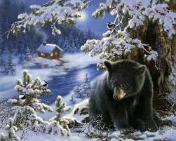 Winter Bear Bear Paintings Bear Art Black Bear
