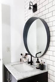 Client Project Reveal Llprojectss Lark Linen Black Bathroom Mirrors Round Mirror Bathroom Bathroom Mirror Design