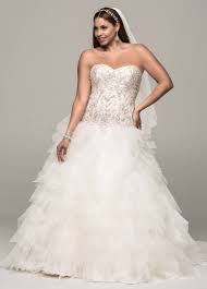 Strapless Tulle Ball Gown With Ruffled Skirt Davids Bridal Wedding Dresses Ball Gowns Tulle Ball Gown