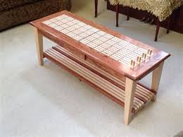 Cribbage coffee table with pegs and foldable legs. Cribbage Board Tables Shefalitayal