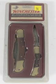 Related products to winchester 3 piece gem knife set. Winchester 2007 Brass Folding Knife Set With Hessney Auction Co Ltd