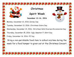 From making a christmas centerpiece to going ice skating with your family, there's something for everyone here. Christmas Spirit Week Hboierc