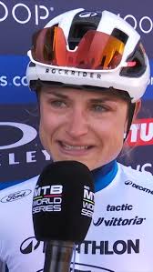 Pure delight 🙌, Sammie Maxwell reacts after sealing the overall XCO title!  🏆, 🏁 Women’s Elite UCI XCO World Cup📍Mont-Sainte-Anne, Canada 🔵  presented by @eventsdotcom