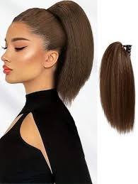 Parrucca Sintetica Marrone Chiaro Per Coda Di Cavallo Di Capelli Corti Per Donna,  Coda Di Cavallo Alta Stile Finto Ponytail, Coda Di Cavallo Alta E Soffice  Di 12 Pollici