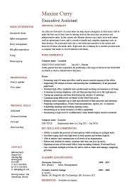Executive Assistant Resume Example Sample Job Description Manager Administrative Skills Work