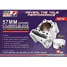 Uma racing was established in september 2002 as a joint venture between meng kah auto parts trading sdn bhd and maju motor. Uma Racing Lc135 Fz150 Y15zr 57mm Racing Block Shopee Malaysia