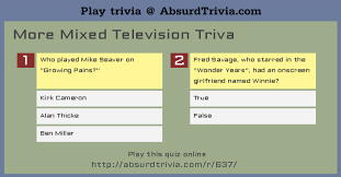 Everyone has that one friend that somehow has always a piece of interesting trivia to share, no matter what the topic. Trivia Quiz More Mixed Television Triva