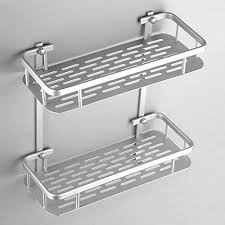 Bathroom Shelf Paisue Adhesive Shower Shelf Organizer Storage 2 Tiers Shower Caddy Kitchen Storage Shower Shelves Modern Bathroom Accessories Bathroom Shelves