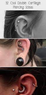 32 Cool Double Cartilage Piercing Ideas Piercings 32 Cool Double Cartilage 32 Cool Double Cartilage Piercing Idea Piercings Piercing Piercing Ideen
