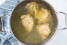 To kill any pathogens in the chicken, be sure to cook the meat to an internal temperature of at least 165°f (74°c). How To Boil Chicken Boiling Chicken Thighs For Soup Create Kids Club
