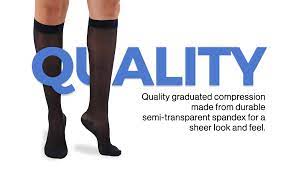 Amazon Com Absolute Support Made In Usa Size 2x Large Sheer Compression Socks For Women Circulation 15 20 Mmhg Lightweight Long Compression Knee High Support Stockings For Ladies Beige Health Personal Care