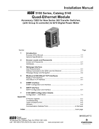 Quad Ethernet Module Installation Manual 5100 Series