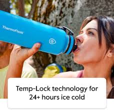 ThermoFlask Double Wall Vacuum Insulated Stainless Steel Water Bottle with  Two Lids, 0.5 Liter