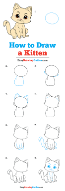 Great drawing ideas and easy drawing tutorials. How To Draw Kitten Really Easy Drawing Tutorial