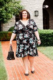 Plus Size Fashion Blogger Emily Ho Of Authentically Emmie In A Floral Wrap Dress By Kiyo Plus Size Fashion Dresses Plus Size Outfits Stylish Plus Size Clothing