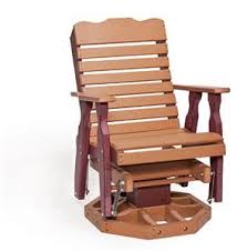 Amish Curve Back Swivel Poly Porch Glider Chair Swivel Glider Glider Chair Amish Outdoor Furniture