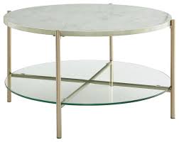 Complete your living room with the. 2 Piece Round Coffee Table Set Contemporary Coffee Table Sets By Walker Edison Houzz