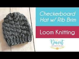 Learn to loom knit a brimless hat designed for men in this loom knitting video made by denise canela of the loomahat loom knitting video series. Loom Knitting Checkerboard Hat With Uwrap Rib Stitch Brim Youtube Loom Knitting Patterns Hat Loom Knitting Loom Knit Hat